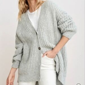 Jenni Kayne Alpaca Cocoon Cardigan Grey Size Medium